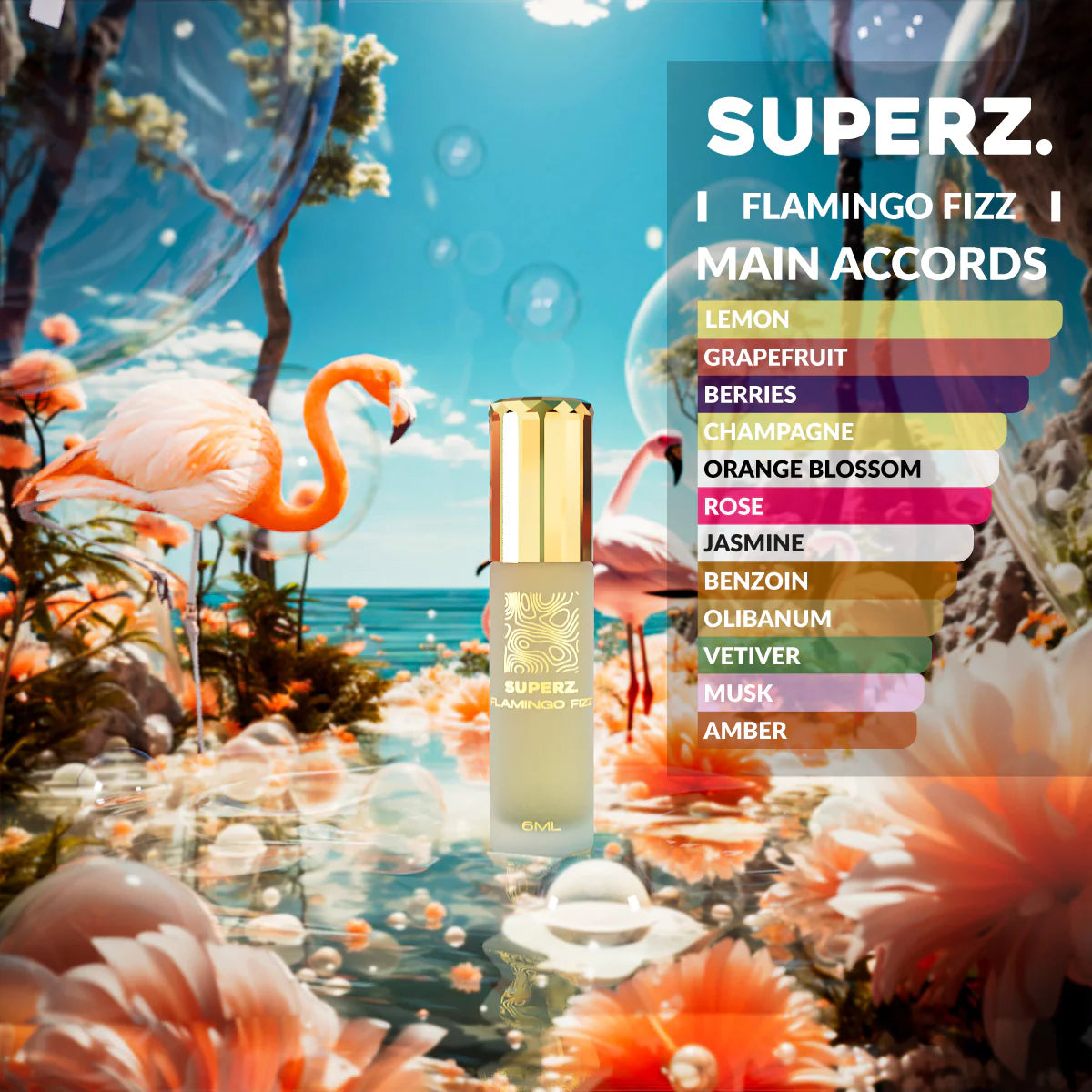 Flamingo Fizz - 6 ml Exclusive 100% Perfume oil - Unisexe
