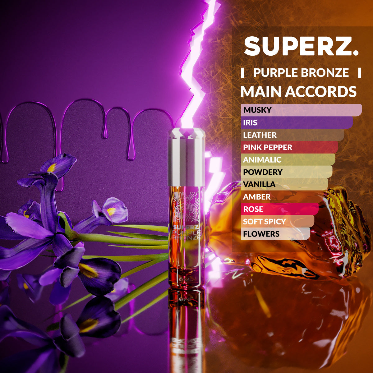 Purple Bronze - Huile de parfum exclusive 100 % 6 ml - Unisexe