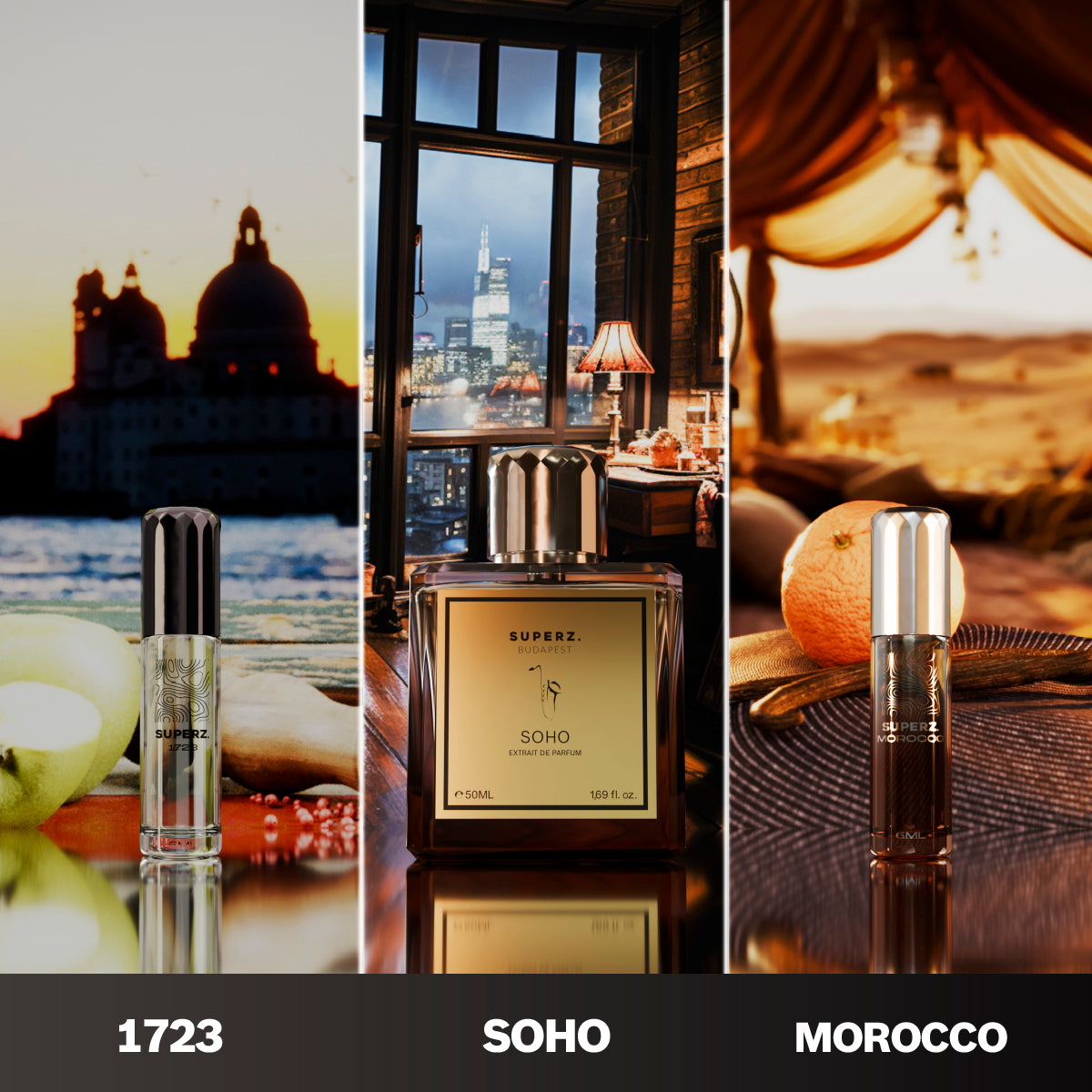 Legacy Essence - Soho 50ml & Morocco 6ml & 1723 6ml - Pre mužov/Unisex