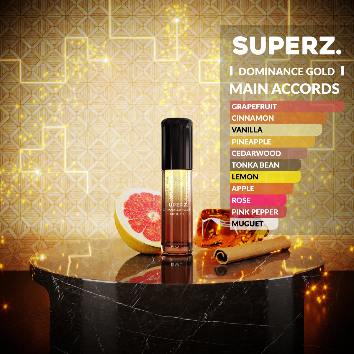 Dominance Gold - 6 ml Exkluzívny 100% parfumový olej - Pre mužov