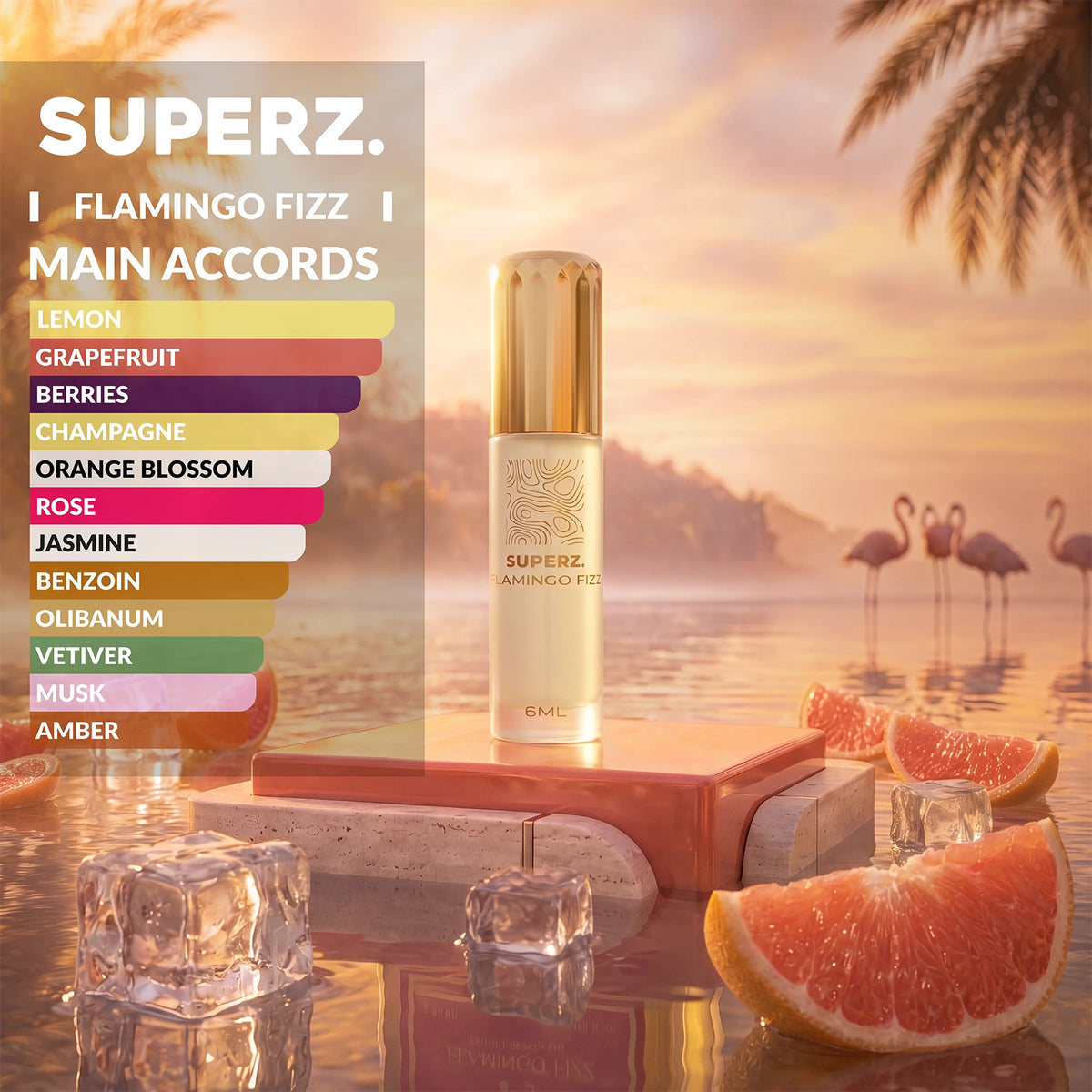 Flamingo Fizz - 6 ml Exclusive 100% Perfume oil - Unisex