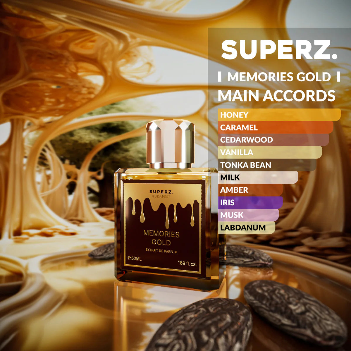 Memories Gold - 50 ml Extrait De Parfum - Unisex - im neuen Design!