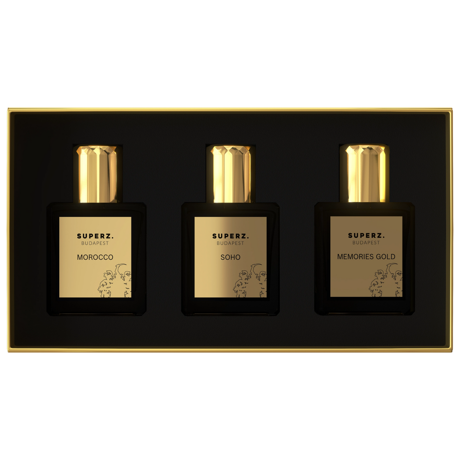 3x10 ml - Bestsellers of Worldwide - Morocco & Soho & Memories Gold - Unisex