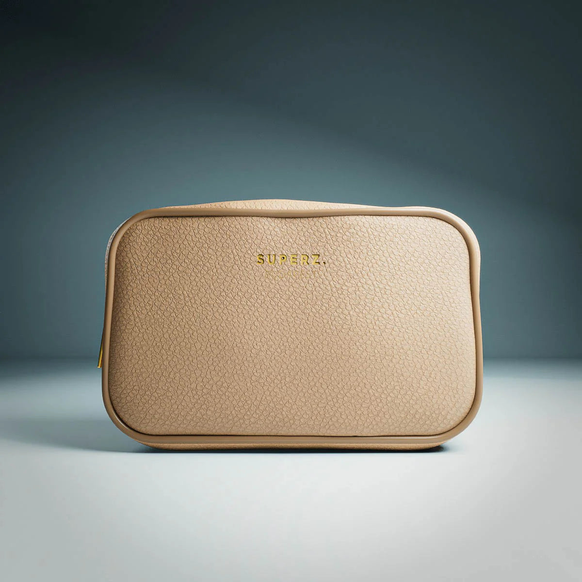 Trousse de toilette en cuir vegan de qualité supérieure - beige