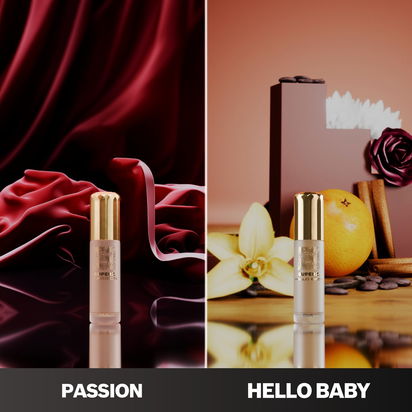 Passion & Hello Baby - 2x6 ml Exclusive 100% Perfume oil - Woman