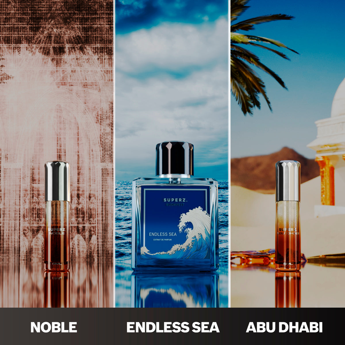 Crown of the Desert & Ocean - Endless Sea 50ml & Abu Dhabi 6ml & Noble 6ml - Herren/Unisex